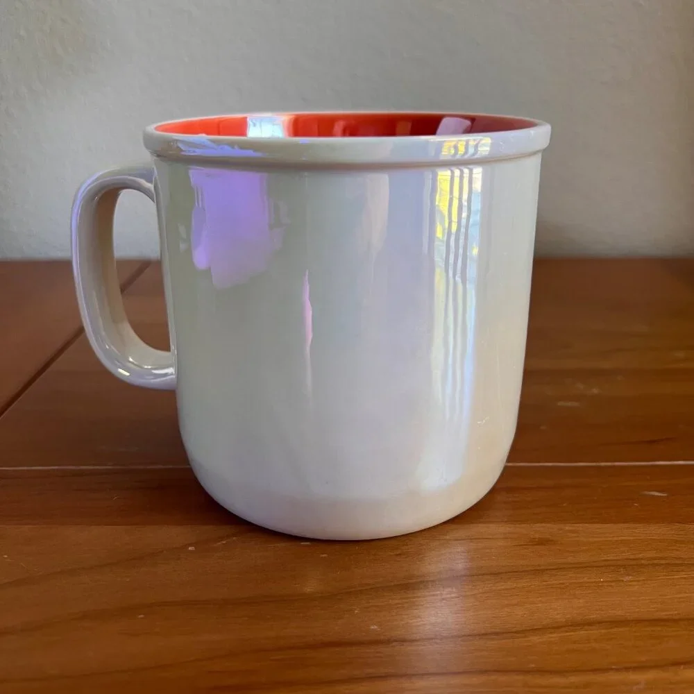 Hallmark 50th Retro Birthday Mug, Pearlescent White and Orange, Coffee Mug